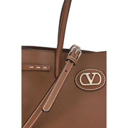 Valentino Garavani Brown Calf Leather Bos Taurus Shoulder Bag
