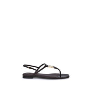 Fendi Purple Calf Leather Bos Taurus Flat Sandals