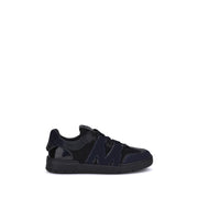 Moschino Black Calf Leather Bos Taurus Athletic Sneakers