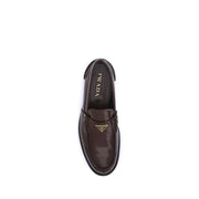 Prada Brown Calf Leather Bos Taurus Slip-On Loafers