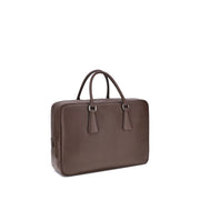 Prada Brown Calf Leather Bos Taurus Briefcase