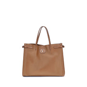 Valentino Garavani Brown Calf Leather Bos Taurus Shoulder Bag