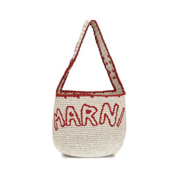 Marni Beige Raffia Shoulder Bag