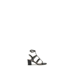 Valentino Garavani Black Calf Leather Bos Taurus Platform Sandals