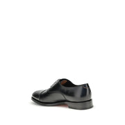Santoni Black Calf Leather Bos Taurus Oxfords And Derbies