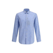 Etro Light Blue Cotton Pattern Shirt