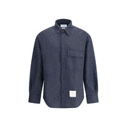 Thom Browne Blue Wool Dress Shirt
