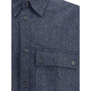 Thom Browne Blue Wool Dress Shirt