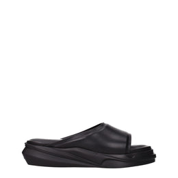 Alyx Black Leather Slippers