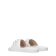 Stuart Weitzman White Leather Slippers