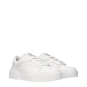 Dolce & Gabbana White Leather Low Top Sneakers