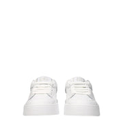 Dolce & Gabbana White Leather Low Top Sneakers