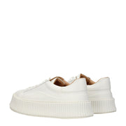Jil Sander White Leather Platform Sneakers