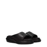 Alyx Black Leather Slippers