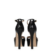 Stuart Weitzman Black Leather Platform Sandals