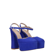 Stuart Weitzman Blue Leather Platform Sandals