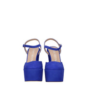 Stuart Weitzman Blue Leather Platform Sandals