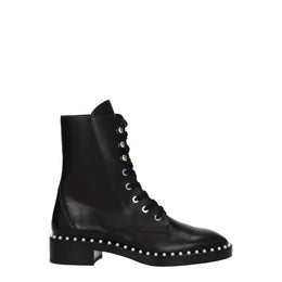 Stuart Weitzman Black Leather Ankle Boots