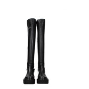 Stuart Weitzman Black Leather Over The Knee