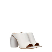 Off-White White Leather Platform Sandals