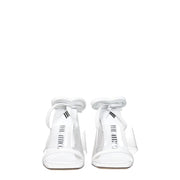 The Attico White Leather Stiletto Heel Sandals
