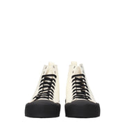 Jil Sander Beige Fabric High Top Sneakers