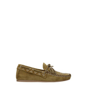 Isabel Marant Green Leather Slip-On Loafers