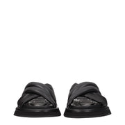 Dolce & Gabbana Black Leather Slippers