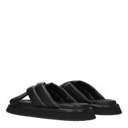 Dolce & Gabbana Black Leather Slippers
