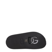 Dolce & Gabbana Black Leather Slippers