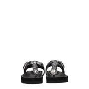Isabel Marant Black Leather Flip-Flop Sandals
