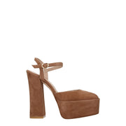 Stuart Weitzman Beige Leather Platform Sandals