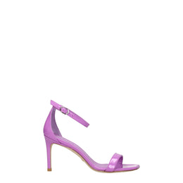 Stuart Weitzman Purple Leather Stiletto Heel Sandals