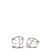 Miu Miu Gray Leather Flip-Flop Sandals