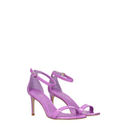 Stuart Weitzman Purple Leather Stiletto Heel Sandals