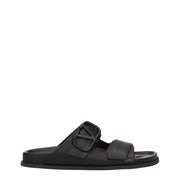 Valentino Garavani Black Leather Slippers