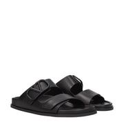 Valentino Garavani Black Leather Slippers