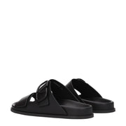 Valentino Garavani Black Leather Slippers