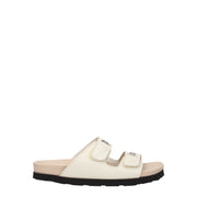 Palm Angels Beige Leather Flat Sandals