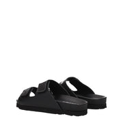 Palm Angels Black Leather Flat Sandals