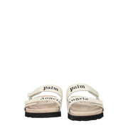 Palm Angels Beige Leather Flat Sandals