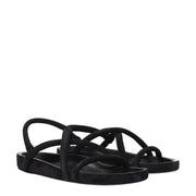 Isabel Marant Black Leather Flat Sandals