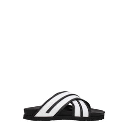 Palm Angels White Leather Slippers