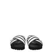 Palm Angels White Leather Slippers