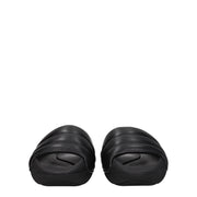 Balmain Black Leather Slippers
