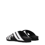 Palm Angels White Leather Slippers