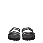 Palm Angels Black Leather Slippers
