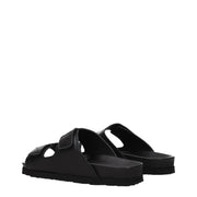 Palm Angels Black Leather Slippers