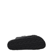 Palm Angels Black Leather Slippers