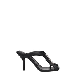 Givenchy Black Leather Stiletto Heel Sandals